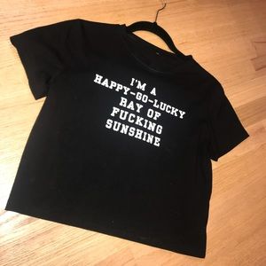 Short sleeve cropped T-shirt